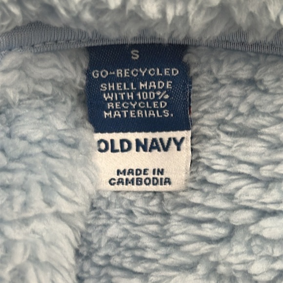 Old Navy Full Zip Sherpa Jacket Baby light Blue Small EUC - Picture 5 of 6